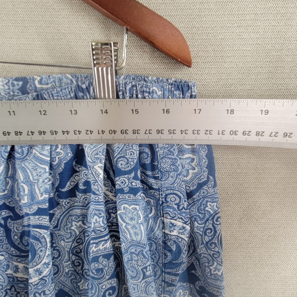 Lauren Ralph Lauren Womens Pajamas 2 Piece Paisley Set Top Pants Size Large Blue - Picture 13 of 14